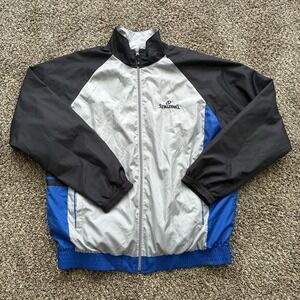 Spalding Men's XL Gray Windbreaker Training Jacket Full Zip